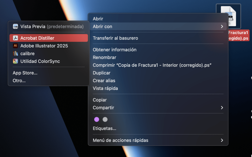 Conversión de PostScript a PDF con Acrobat Distiller