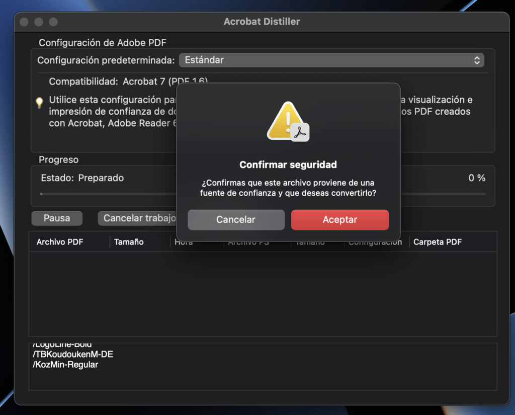 Conversión de PostScript a PDF con Acrobat Distiller